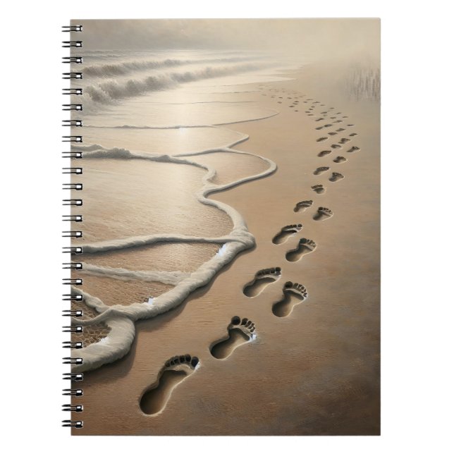 Carnet Empreintes De Plage Avec Ocean Froth (Devant)