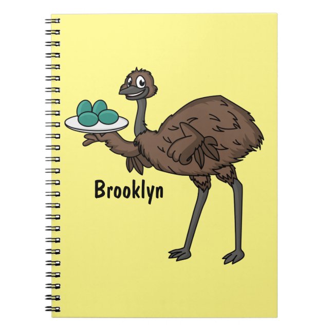 Carnet Emu avec dessin animé d'oeufs (Devant)