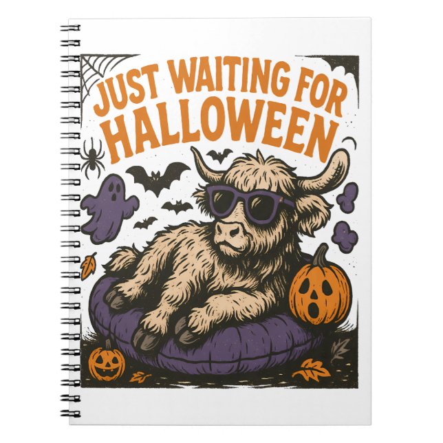Carnet En attendant la vache des Highlands d'Halloween (Devant)