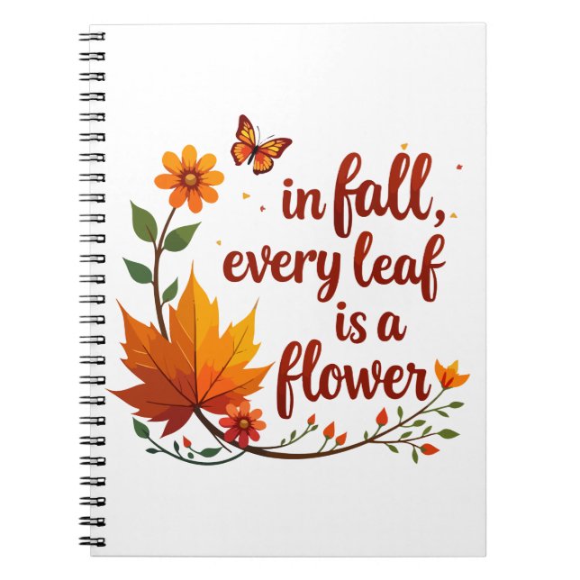 Carnet "En automne, chaque feuille est une fleur" (Devant)