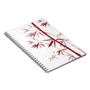 Carnet en bambou rouge