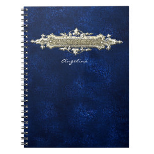 Carnet en cuir bleu