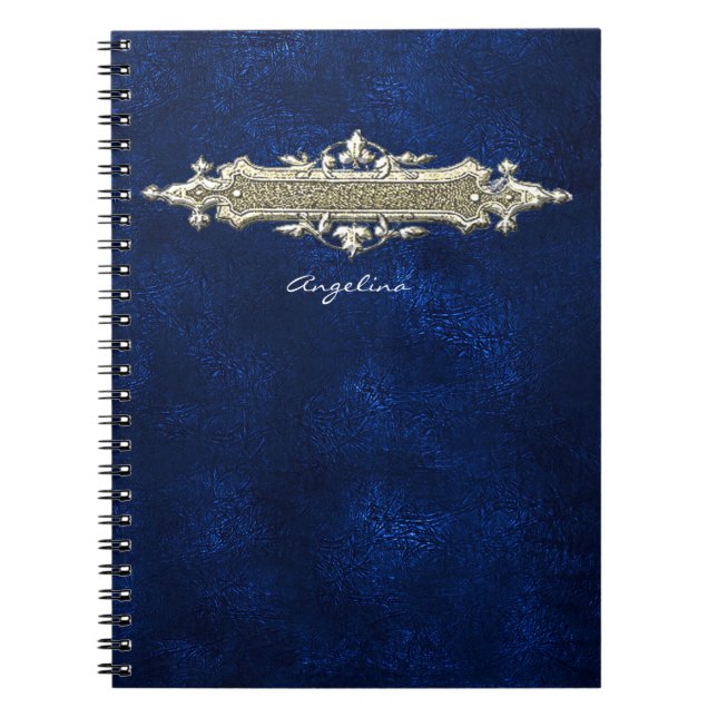 Carnet en cuir bleu (Devant)