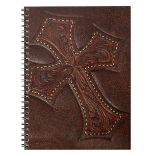 Carnet en cuir usiné de motif