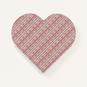 CARNET en forme de coeur de KNIT NORDIQUE ROUGE