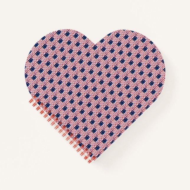 CARNET en forme de coeur du drapeau américain (Devant)