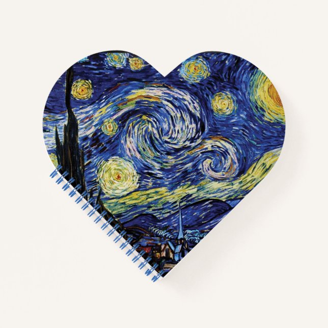 Carnet En Forme De Coeur Nocturne Starry (Devant)