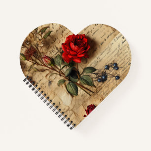 Carnet en forme de coeur rose