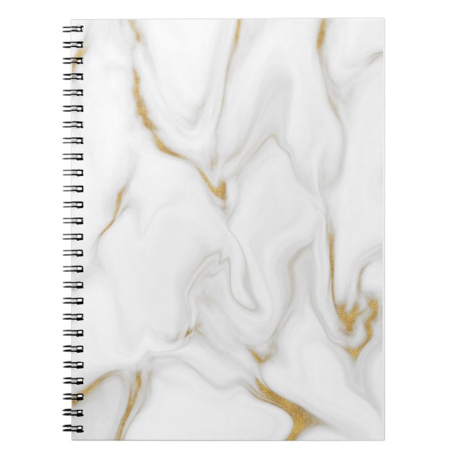 Carnet en marbre blanc et or (Devant)