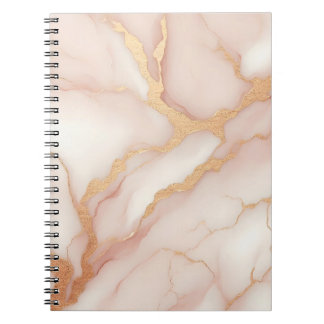 Carnet en marbre rose vif avec veines or