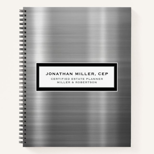 Carnet en métal brossé de luxe (Devant)