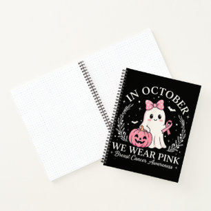 Carnet En Octobre Nous Portons Le Fantôme Rose Halloween