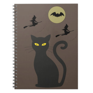 Carnet en spirale de chat noir