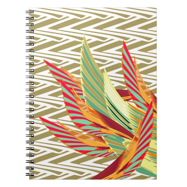 Carnet en spirale des plumes tropicales (Devant)