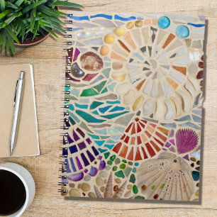 Carnet en spirale en mosaïque coquille