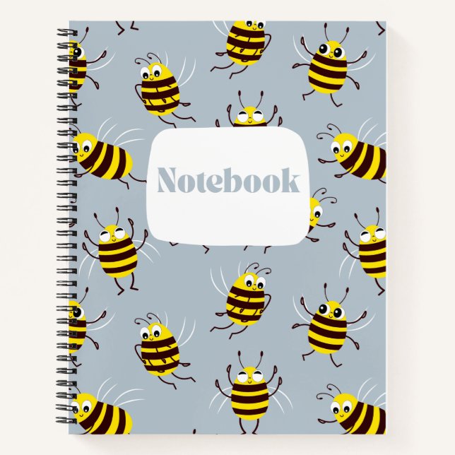 Carnet en spirale motif d'abeilles (Devant)