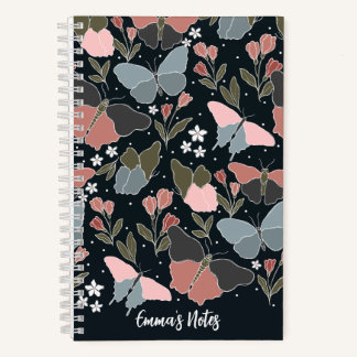 Carnet en spirale papillon bleu | Journal mûr