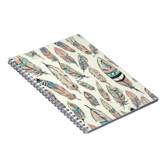 Carnet en tissu de plumes de Bohême