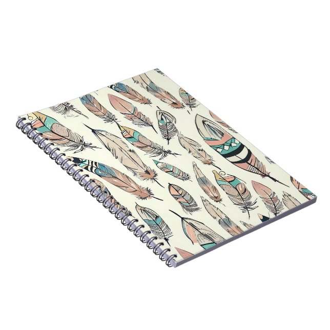 Carnet en tissu de plumes de Bohême (Côté Droit)