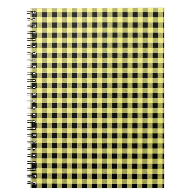 Carnet en vichy jaune et noir (Devant)