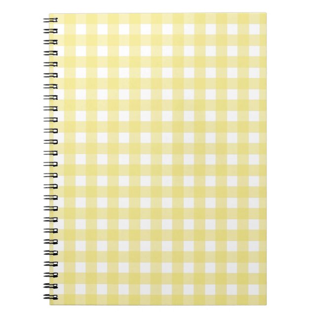 Carnet En vichy jaune pâle et blanc (Devant)