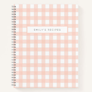 Carnet en vichy Recettes Rose Clou Chèque Feminine
