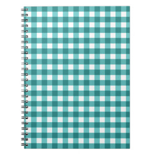 Carnet en vichy turquoise