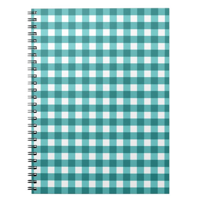 Carnet en vichy turquoise (Devant)