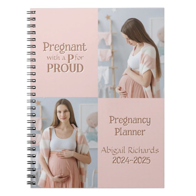 Carnet Enceinte avec un P pour Fier (Devant)