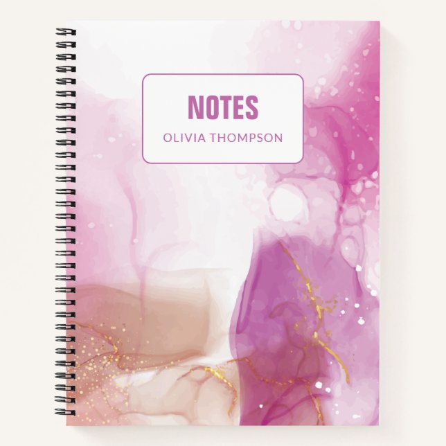 Carnet Enchantant Purple Pink Gold Personnalisable (Devant)