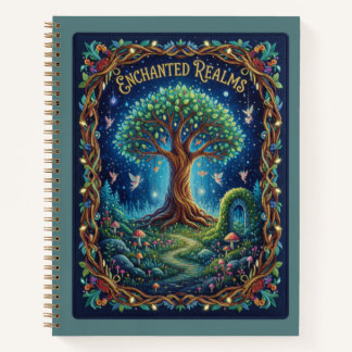 Carnet Enchanted Realms Embroidered Tree of Life & Fairy