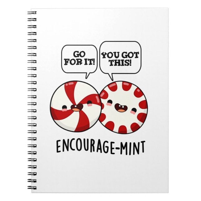 Carnet Encourage-mint Bonbon Drôle de jeu de mots  (Devant)