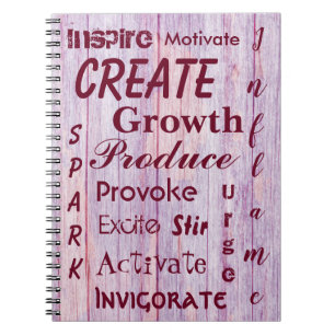Carnet Encouragement de l'image en bois rose