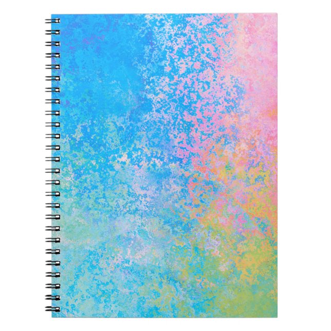 Carnet Encre d'alcool peinte Neon Pastel Sky Abstraite (Devant)