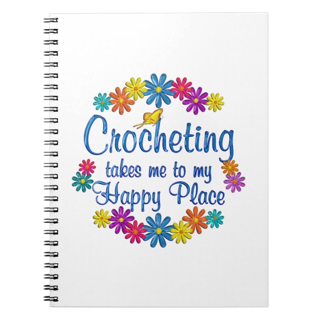 Carnet Endroit heureux faisant du crochet (Devant)
