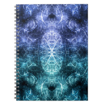 Énergie cristalline bleue émeraude Art fractal
