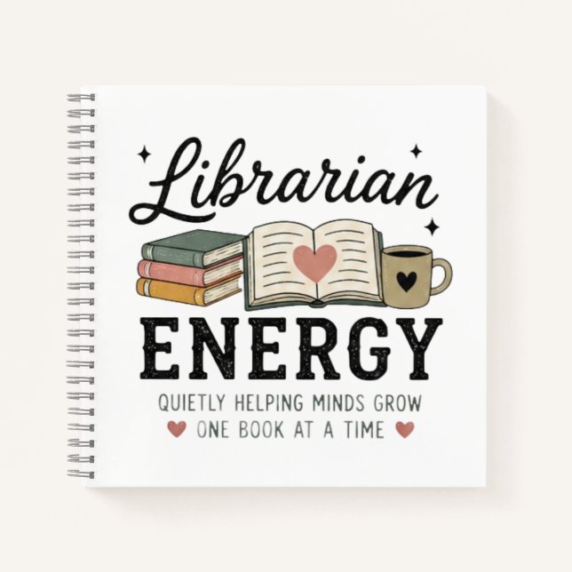 Carnet Énergie de bibliothécaire aidant discrètement les  (Devant)