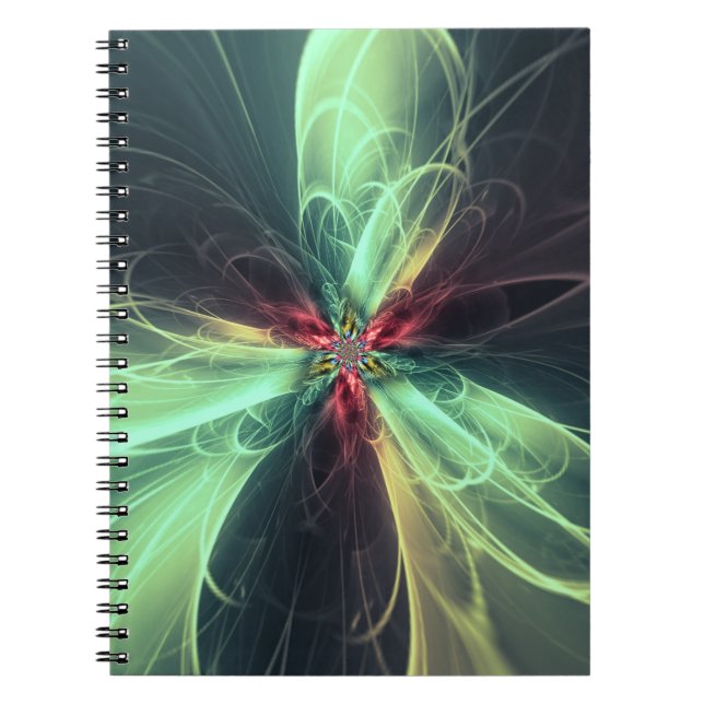 Carnet Énergie de plasma émeraude Art fractal (Devant)
