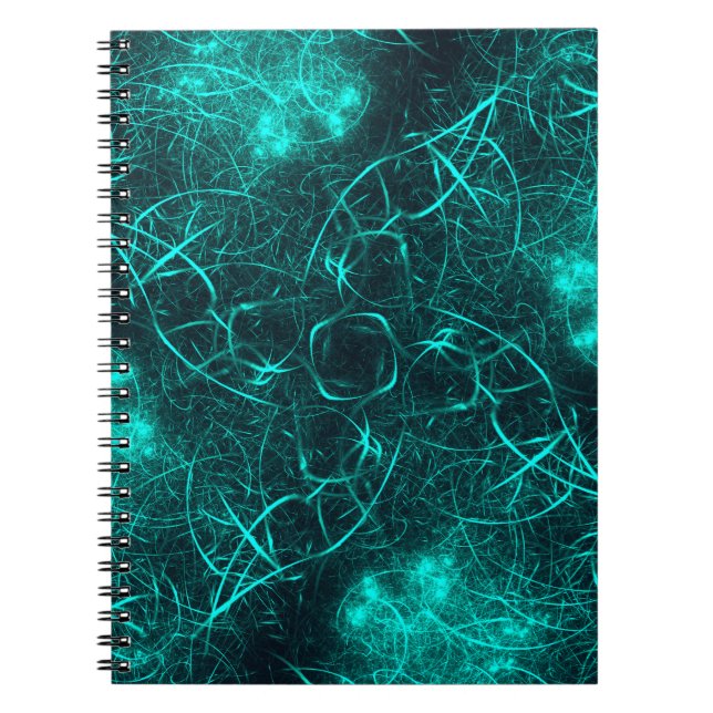 Carnet Énergie Électrique Sarcelle Web Art Fractal (Devant)