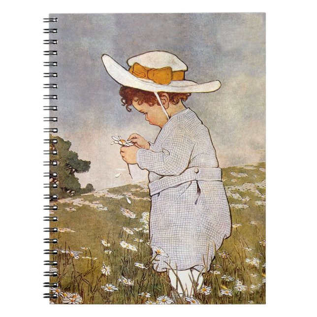 Carnet Enfant Antique Cueille des Marguerites Bessie Peas (Devant)
