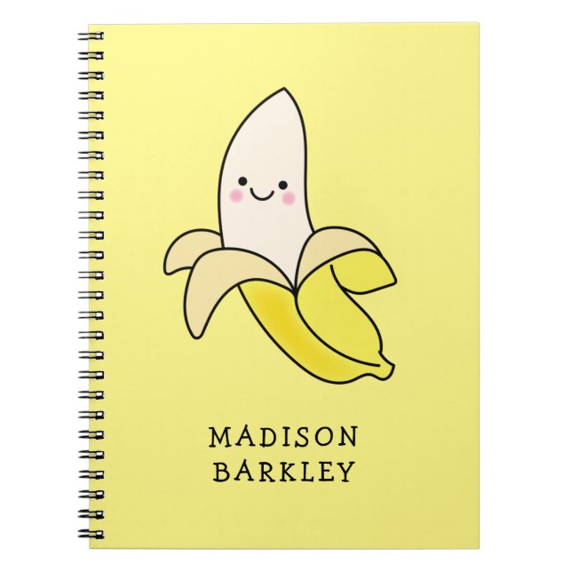 Carnet Enfant banane mignon Kawaii (Devant)