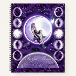 Carnet enfant de lune violette