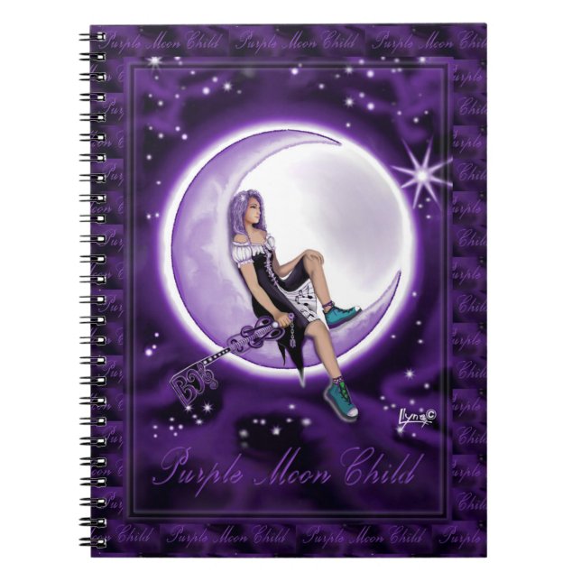 Carnet enfant de lune violette (Devant)