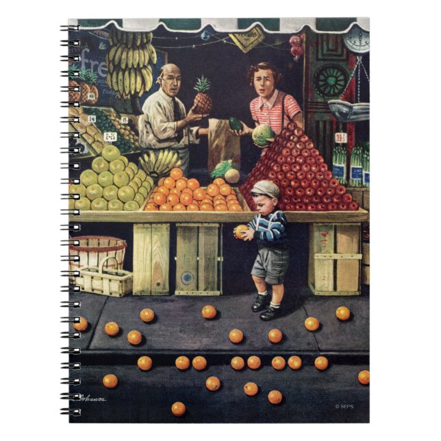 Carnet Enfant en bas âge et oranges (Devant)