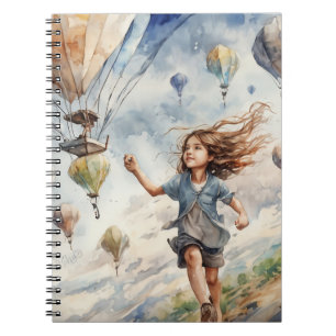 Carnet enfant faisant voler des cerfs-volants