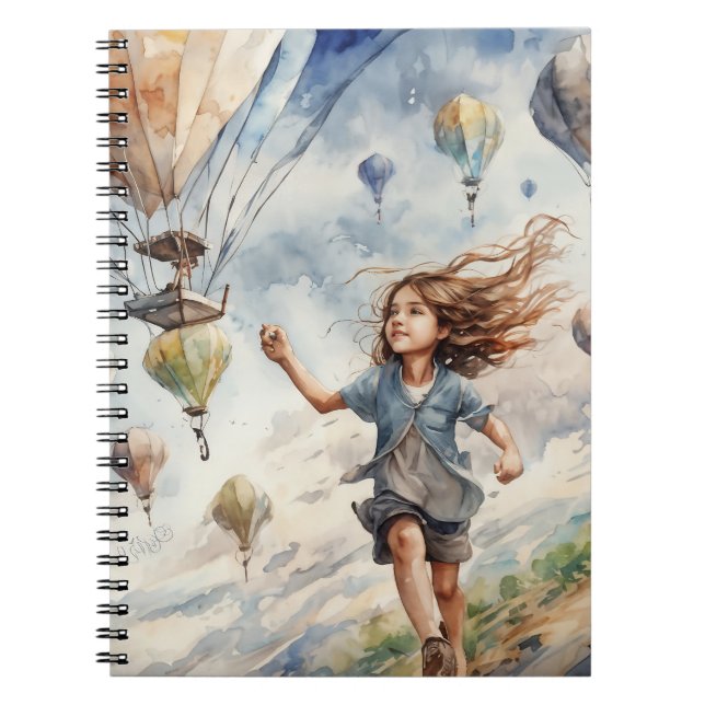 Carnet enfant faisant voler des cerfs-volants (Devant)