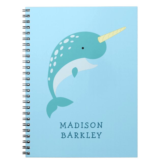 Carnet Enfant narval Baleine mignonne (Devant)