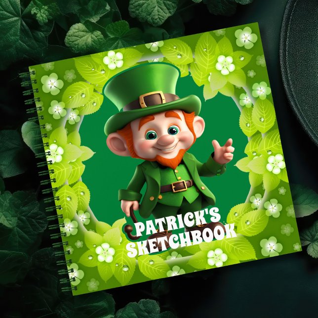 Carnet Enfant personnalisé Saint-Patrick 3D Leprechaun (Créateur téléchargé)