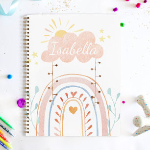 Carnet Enfants arc-en-ciel mignons aquarelle