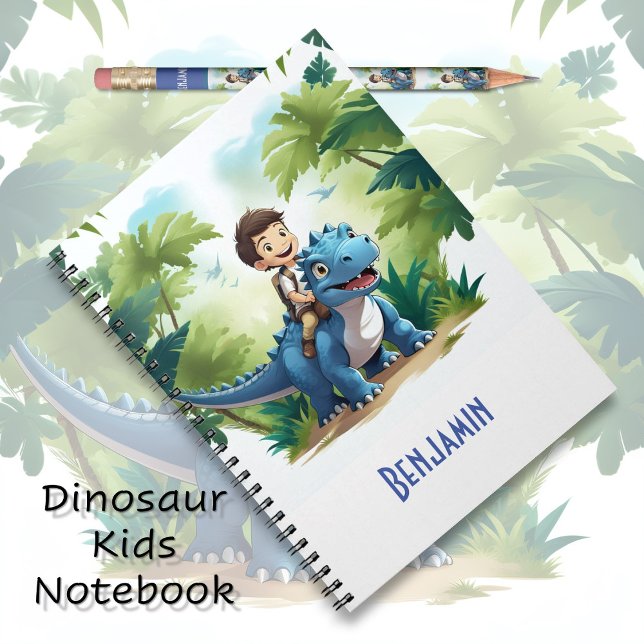 Carnet Enfants Bleu Dino Aventure (Créateur téléchargé)